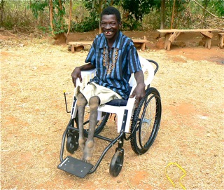 Charles with his new wheelchair.